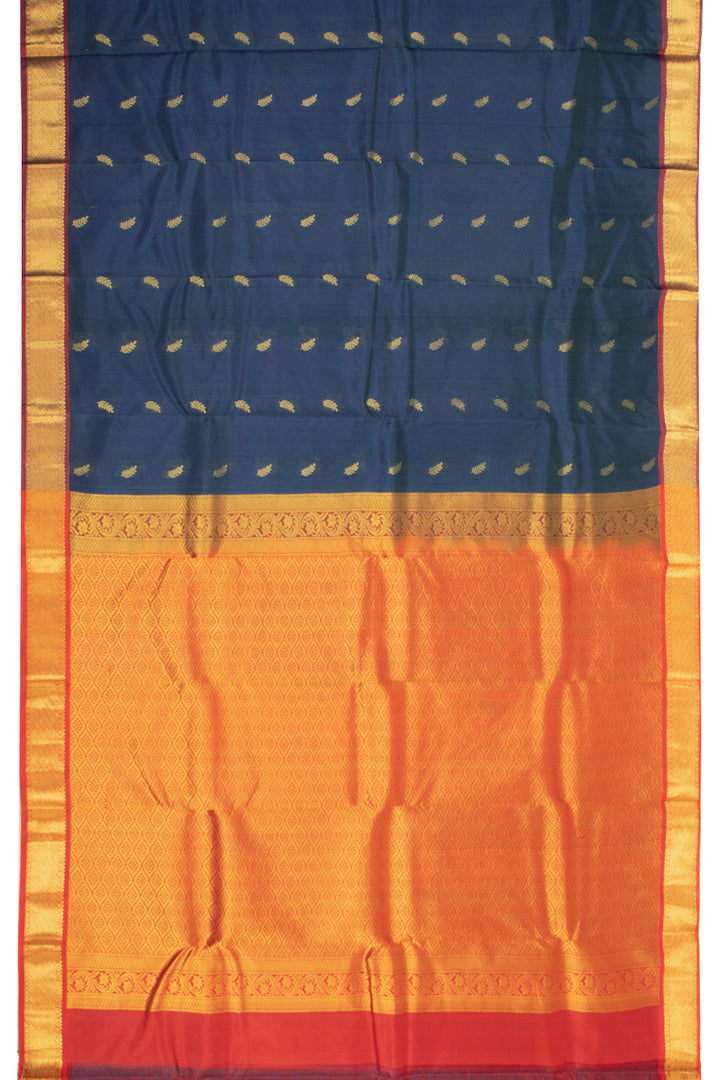 Blue Handloom Kanchipuram Pure Silk Saree 10072802