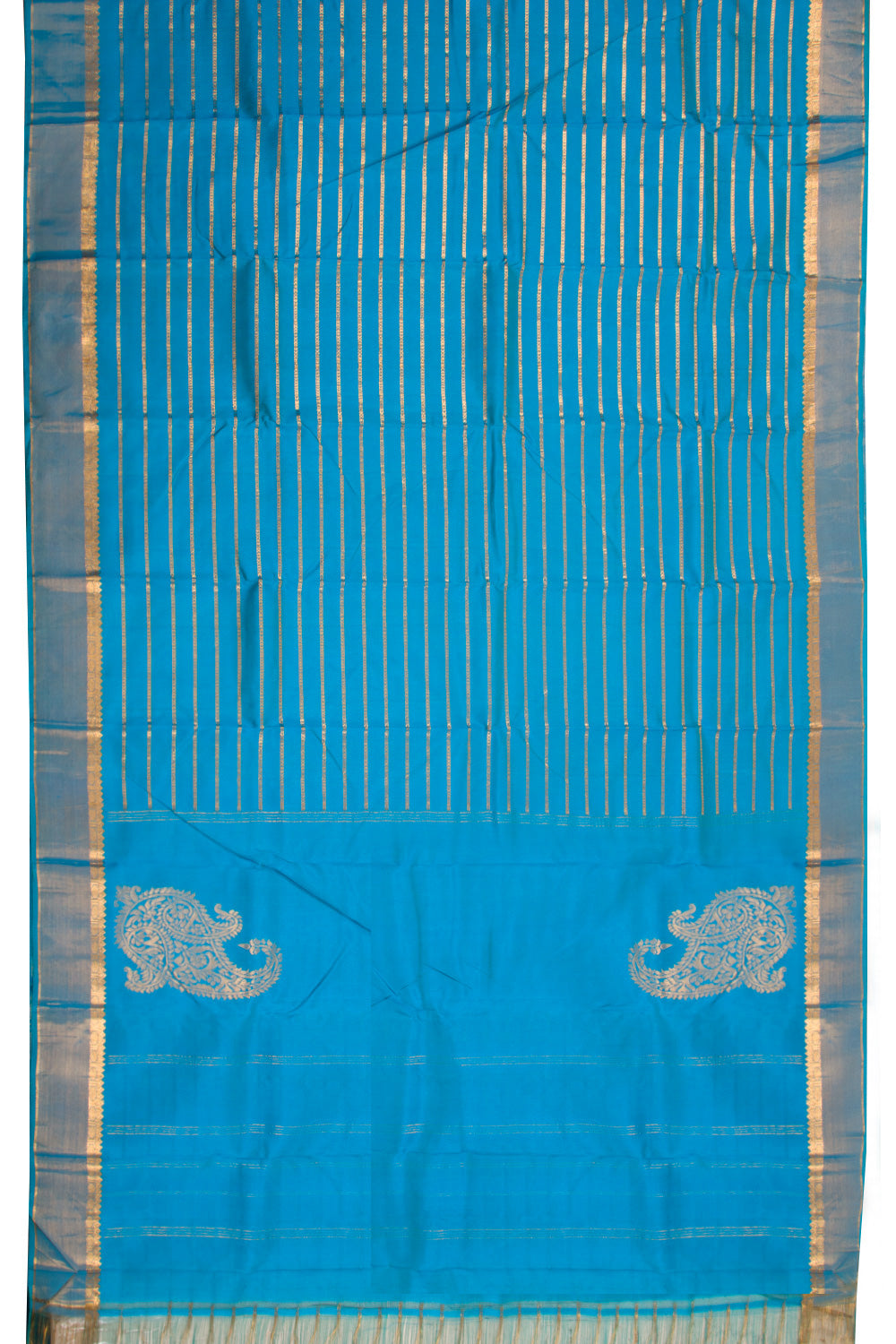 Blue Handloom Kanchipuram Pure Silk Saree 10072807