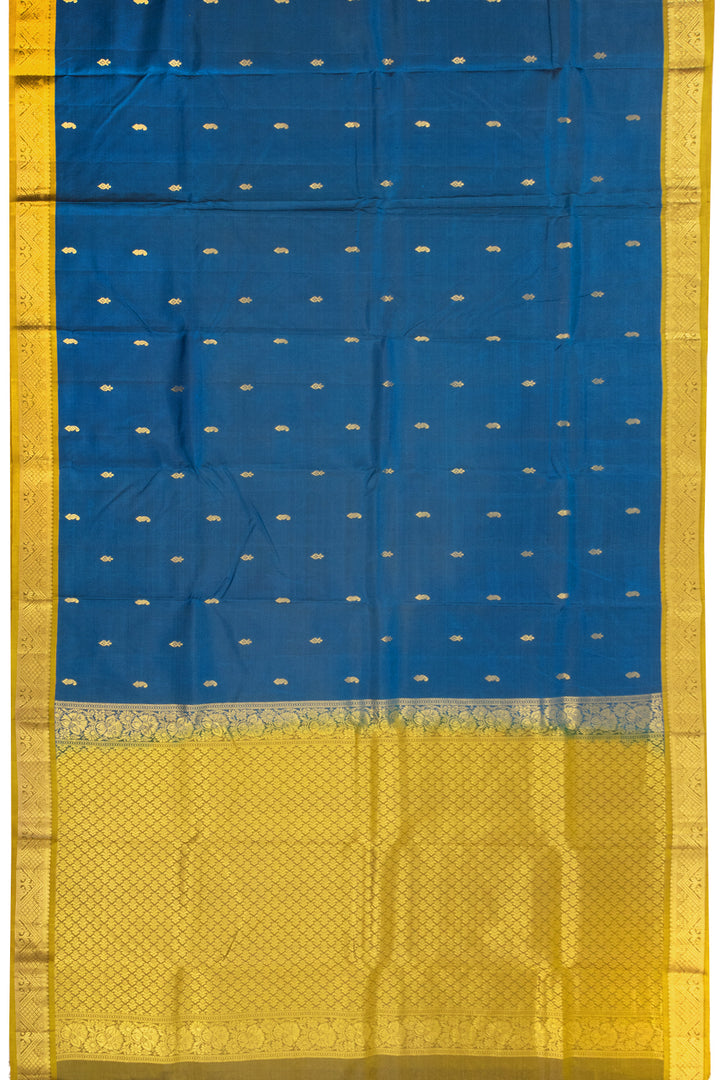 Blue Handloom Kanchipuram Pure Silk Saree 10072810