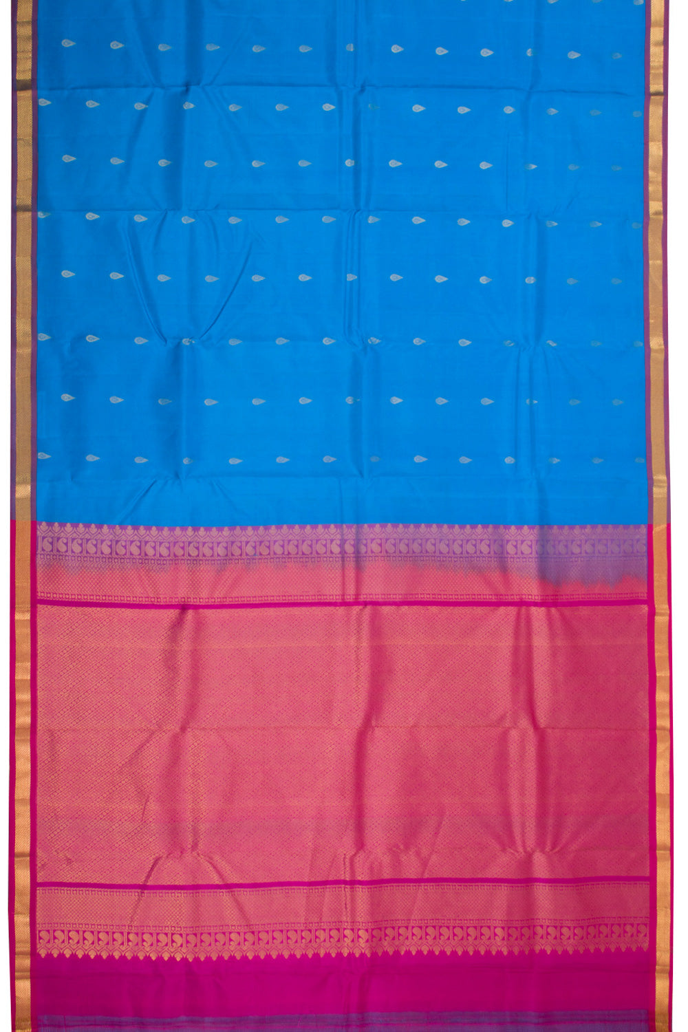 Blue Handloom Kanchipuram Pure Silk Saree 10072815