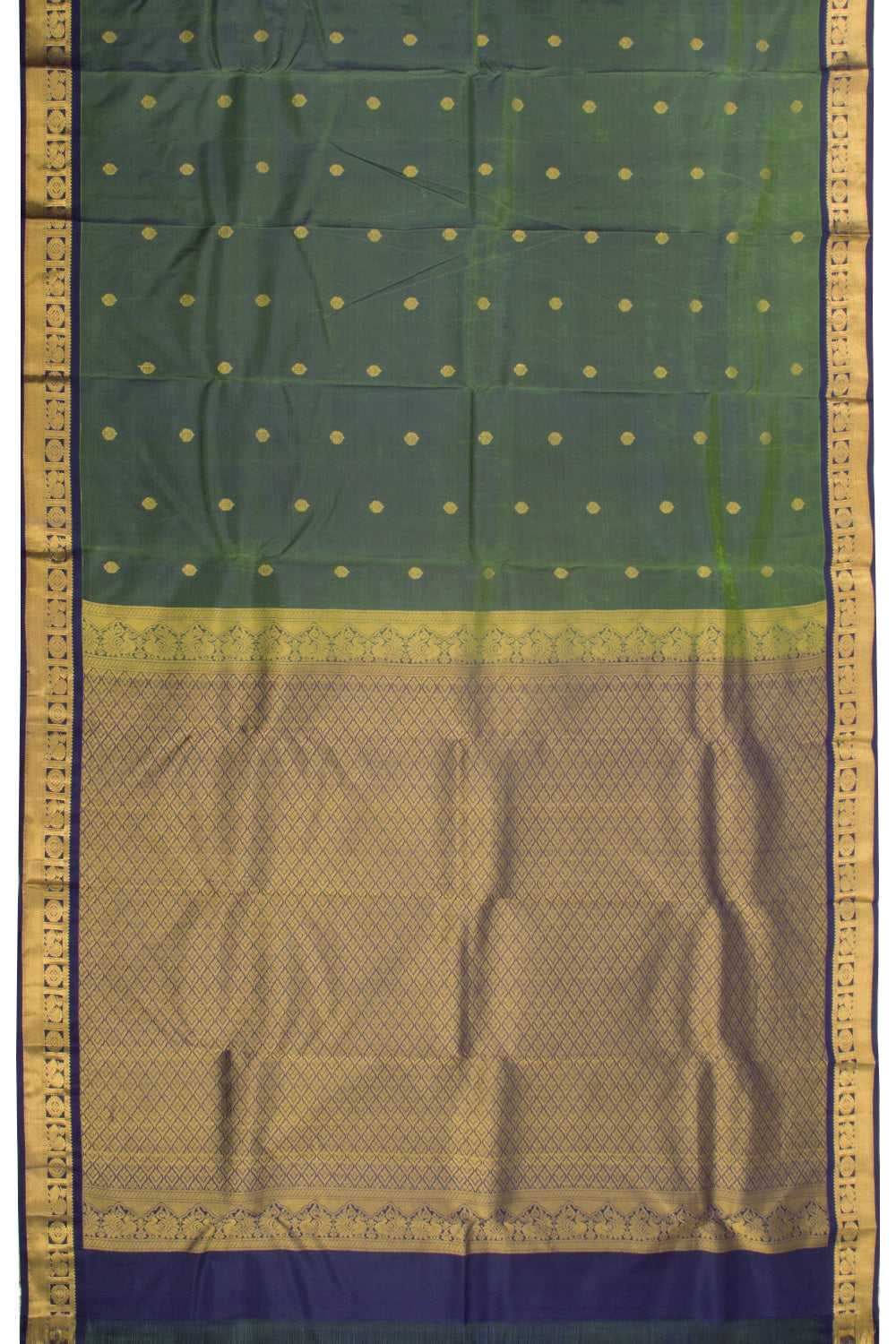 Green Handloom Kanchipuram Pure Silk Saree 10072849