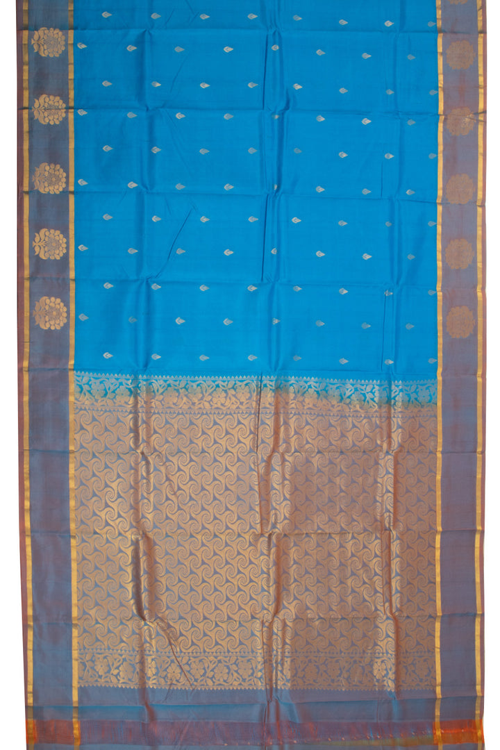 Blue Handloom Kanchipuram Pure Silk Saree 10072861