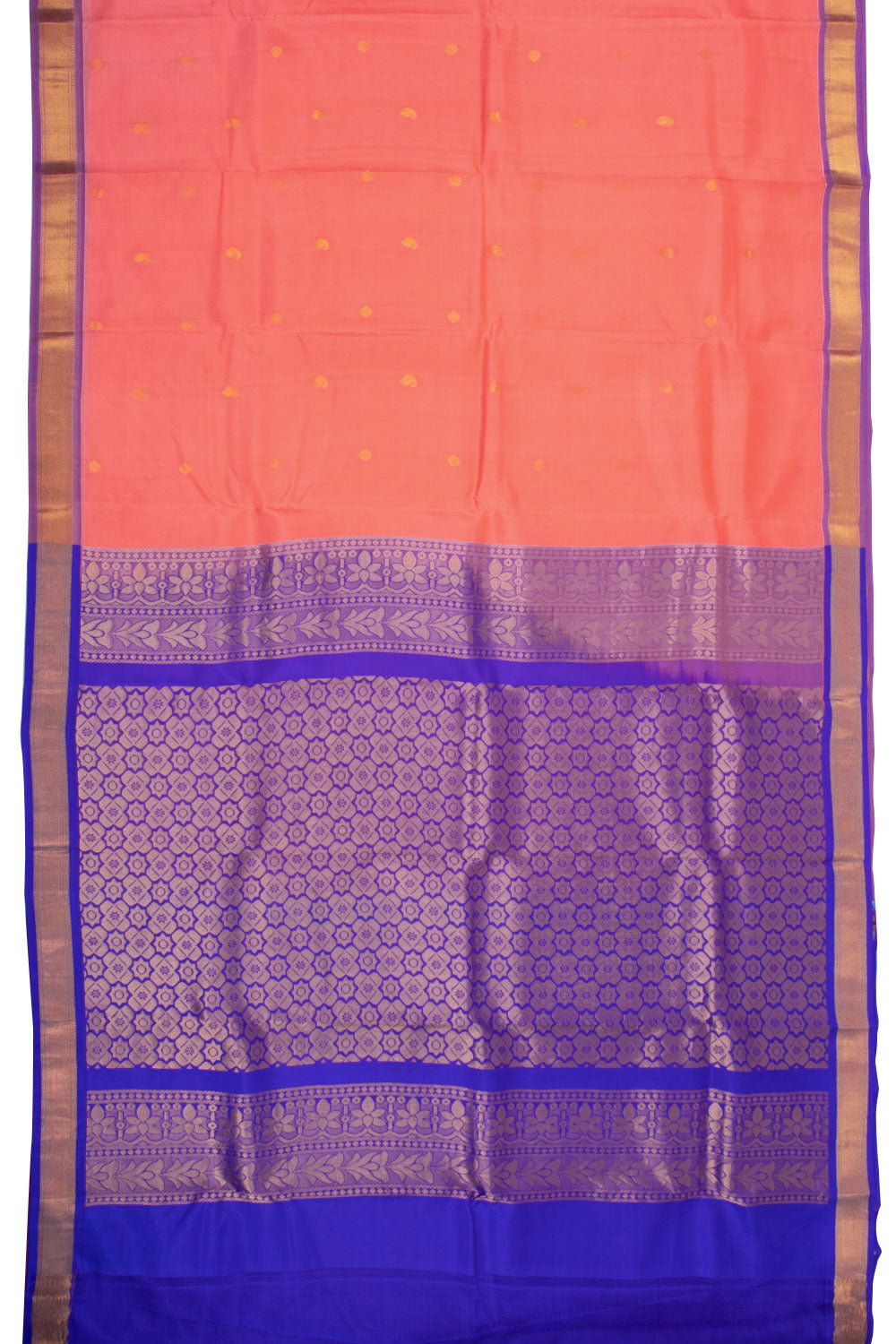 Peach Light Weight Kanjivaram Pure Silk Saree 10073796