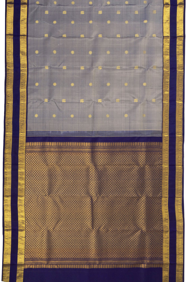 Grey Handloom Kanjivaram Pure Silk Saree 10073805