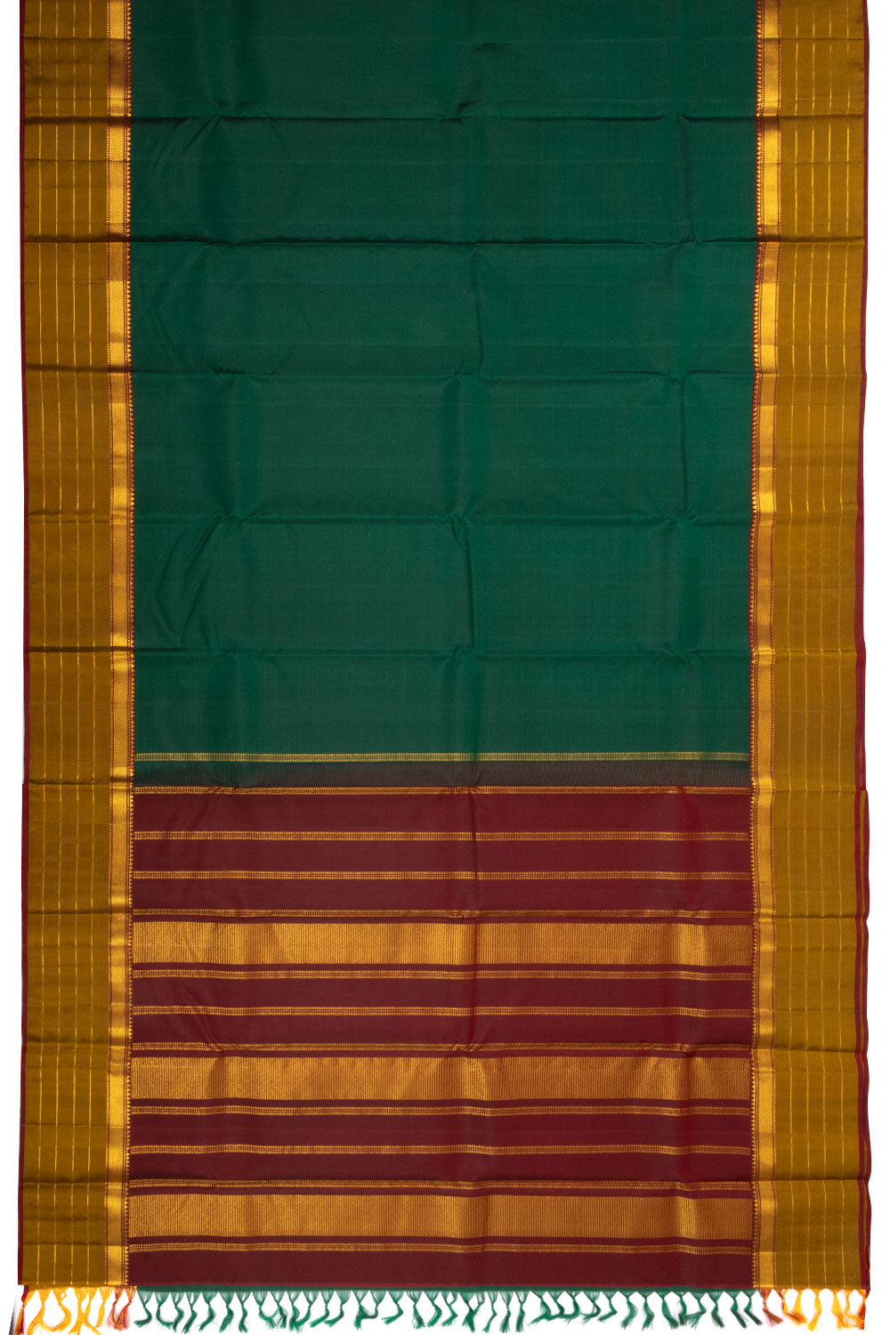 Bottle Green Light Weight Kanjivaram Pure Silk Saree 10073809