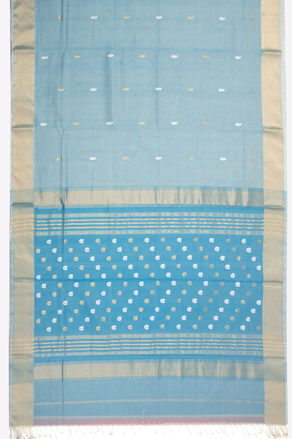 Blue Handloom Maheshwari Silk Cotton Saree 10073139