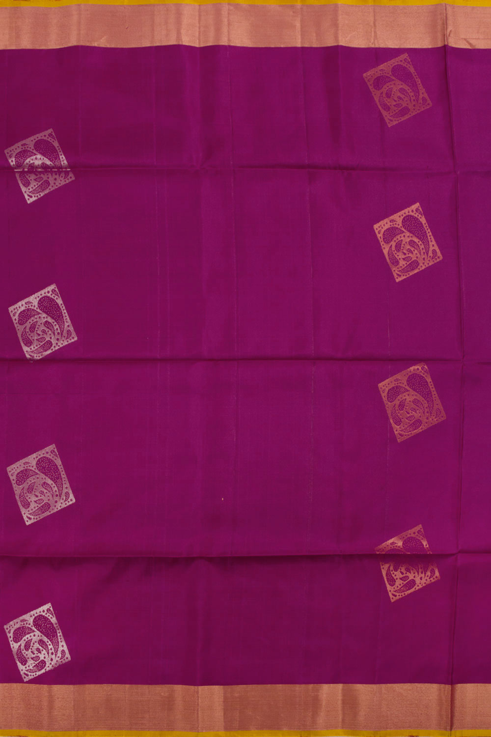 Tyrian Purple Handloom Kanjivaram Soft Silk Saree 10062450