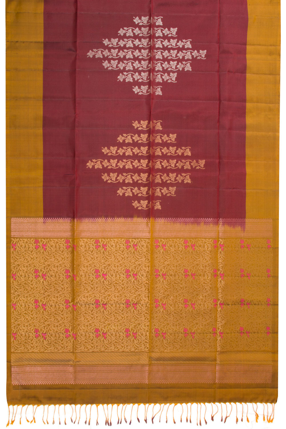 Maroon Kanjivaram Soft Silk Saree