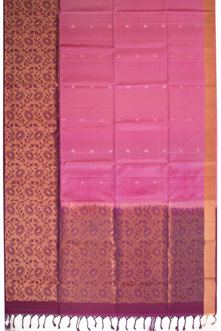 Pink Handloom Kanjivaram Soft Silk Saree - Avishya