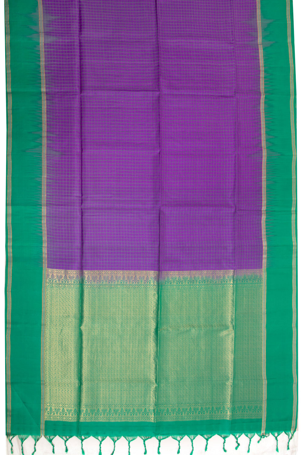 Purple Handloom Kanjivaram Silk Saree 10070696 - Avishya