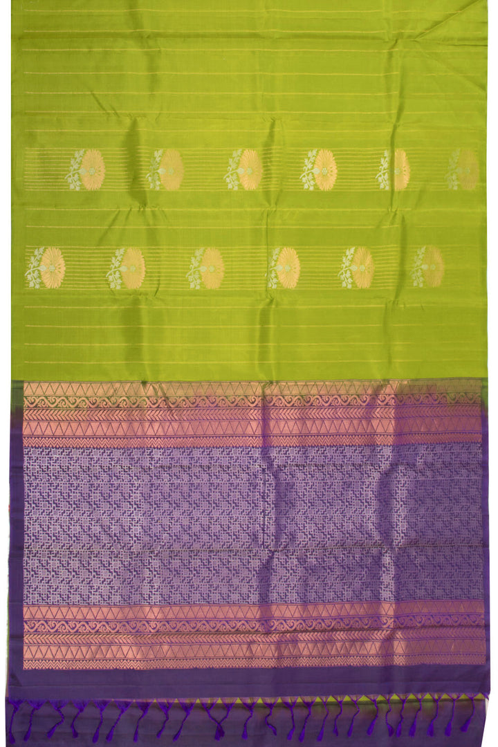 Green Handloom Kanjivaram Silk Saree 10070705 - Avishya