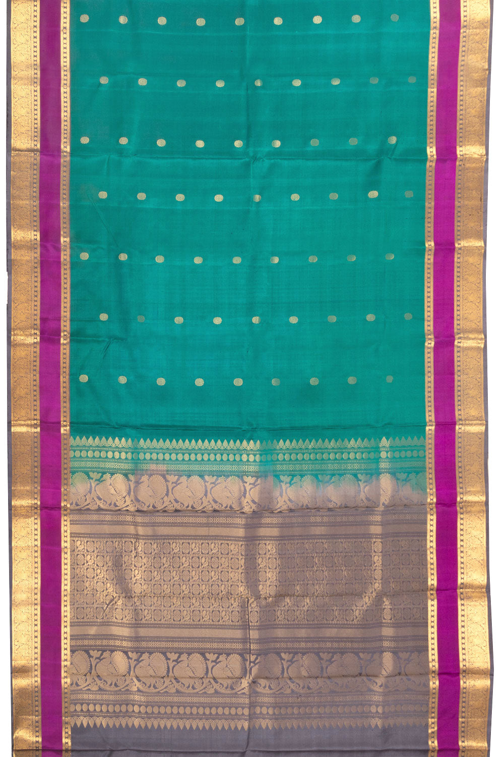 Teal Green Handloom Kanjivaram Silk Saree 10070708