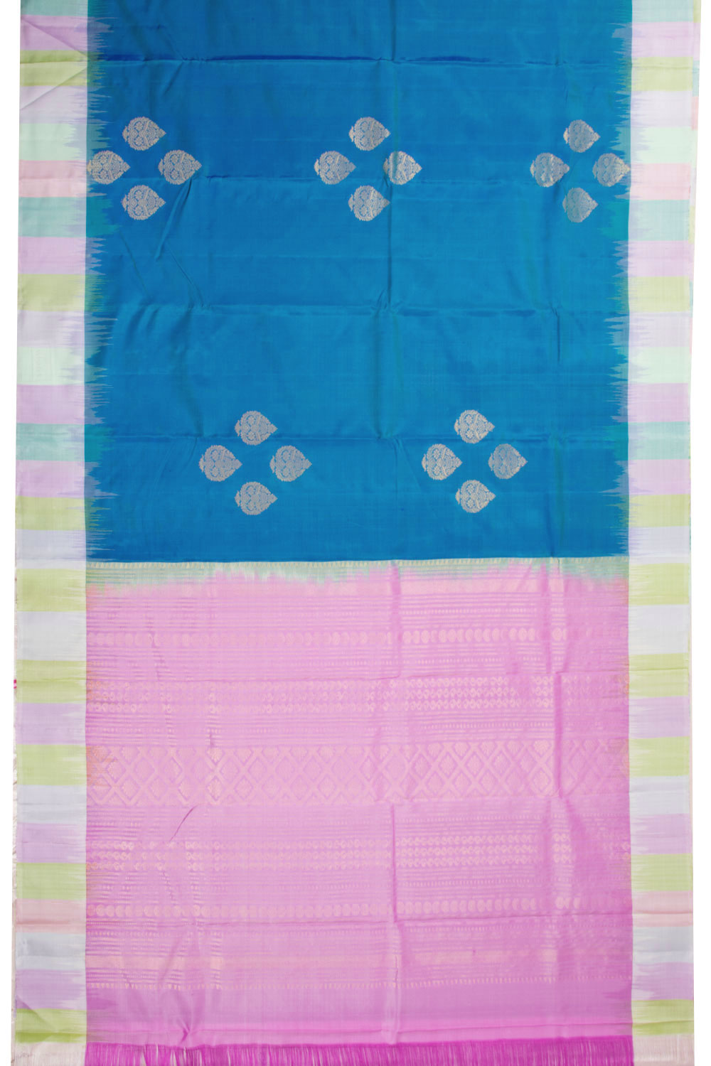 Blue Handloom Kanjivaram Silk Saree 10070716 - Avishya