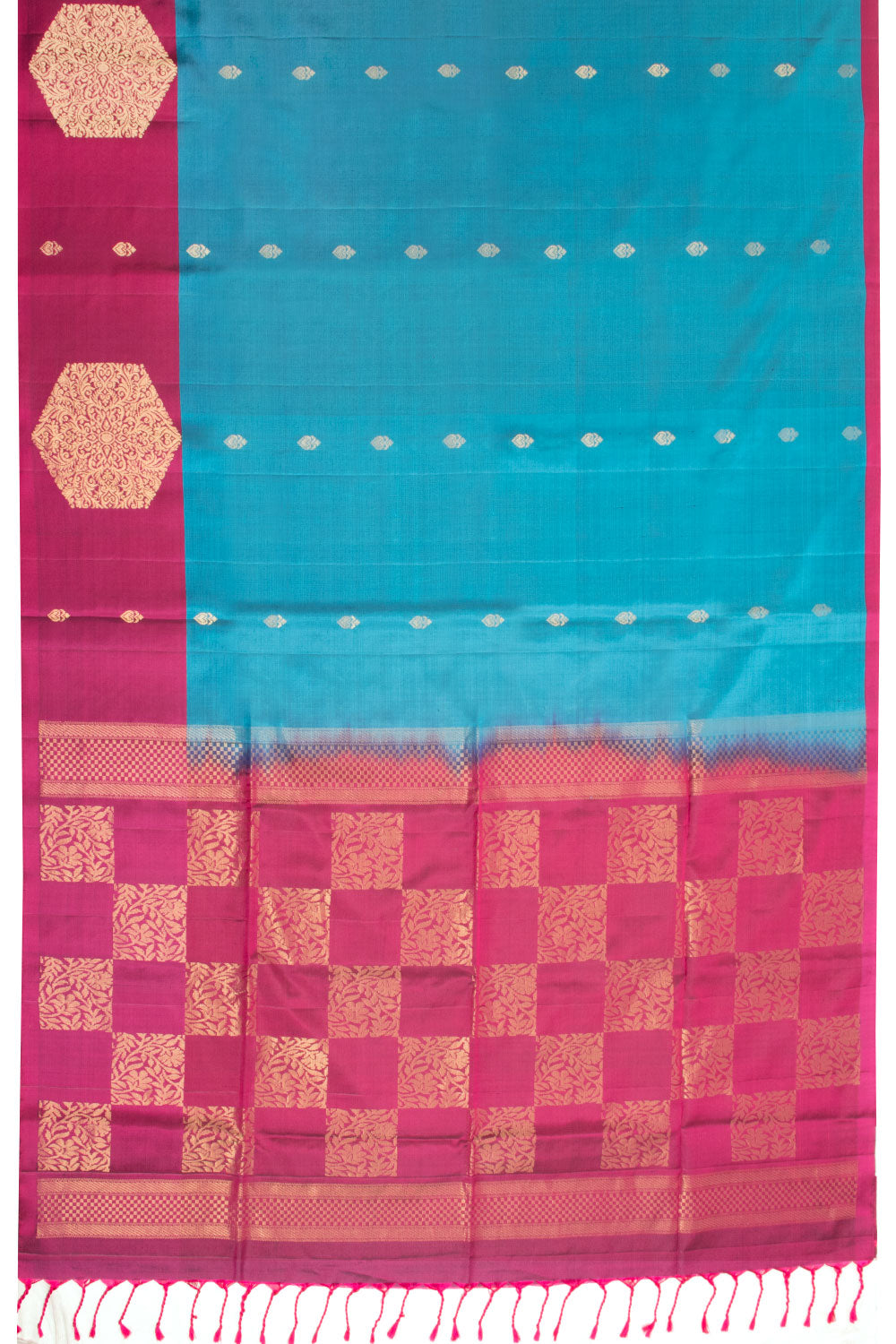 Blue Handloom Kanjivaram Silk Saree 10070718 - Avishya