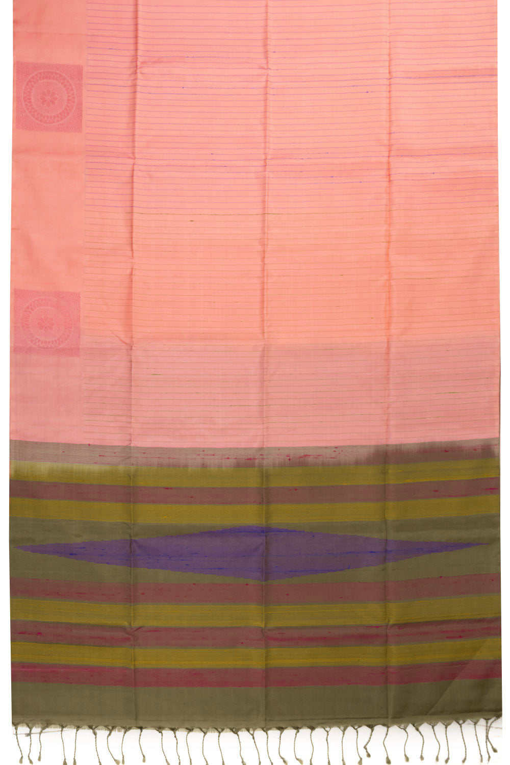 Peach Handloom Kanjivaram Silk Saree 10070724