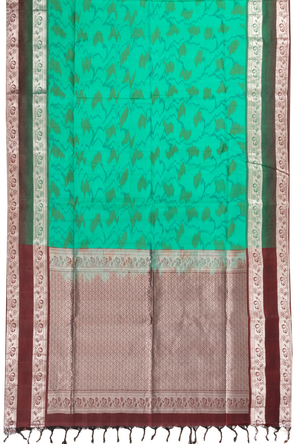 Sea Green Handloom Kanjivaram Silk Saree 10070726