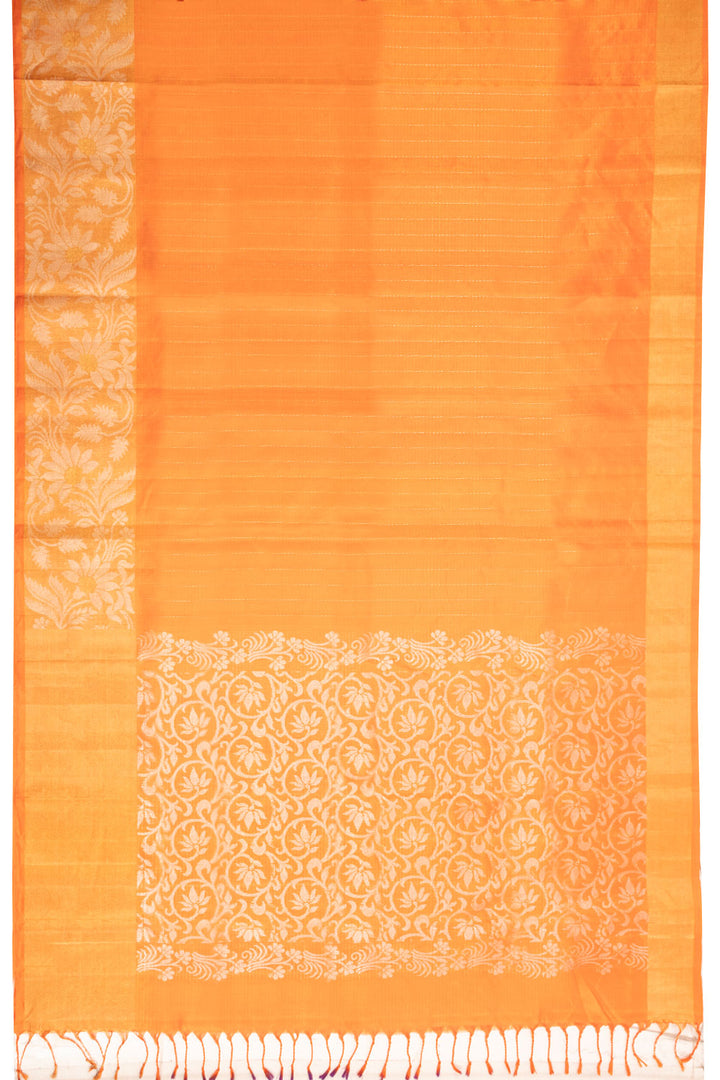 Orange Kanjivaram Soft Tissue Silk Saree