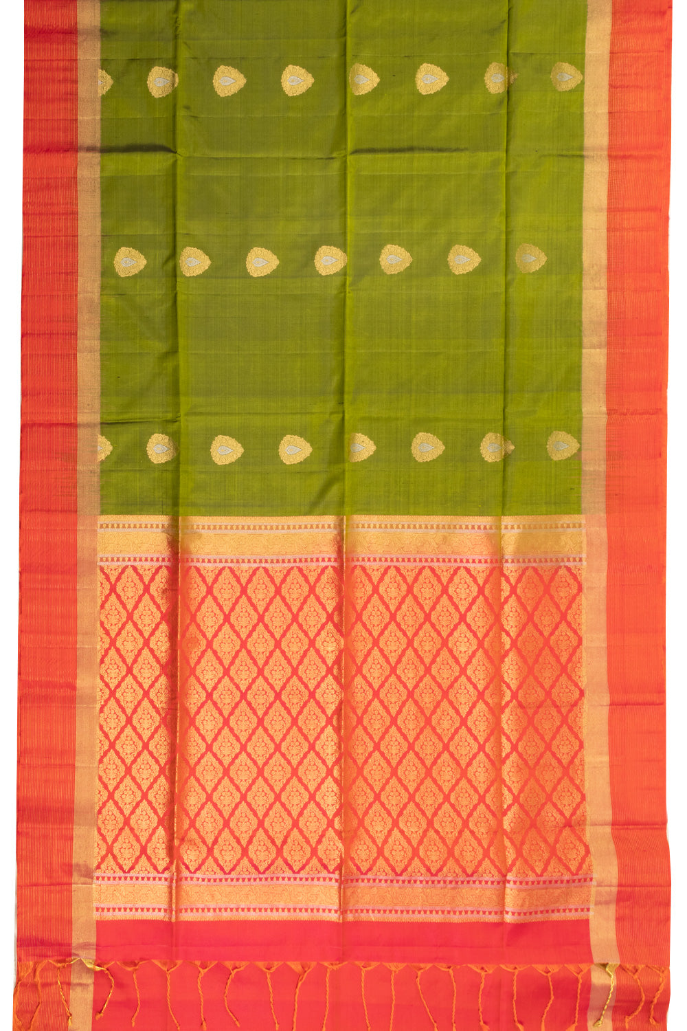 Green Handloom Kanjivaram Soft Silk Saree 10072768