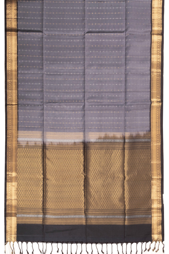 Grey Handloom Kanjivaram Soft Silk Saree 10072771