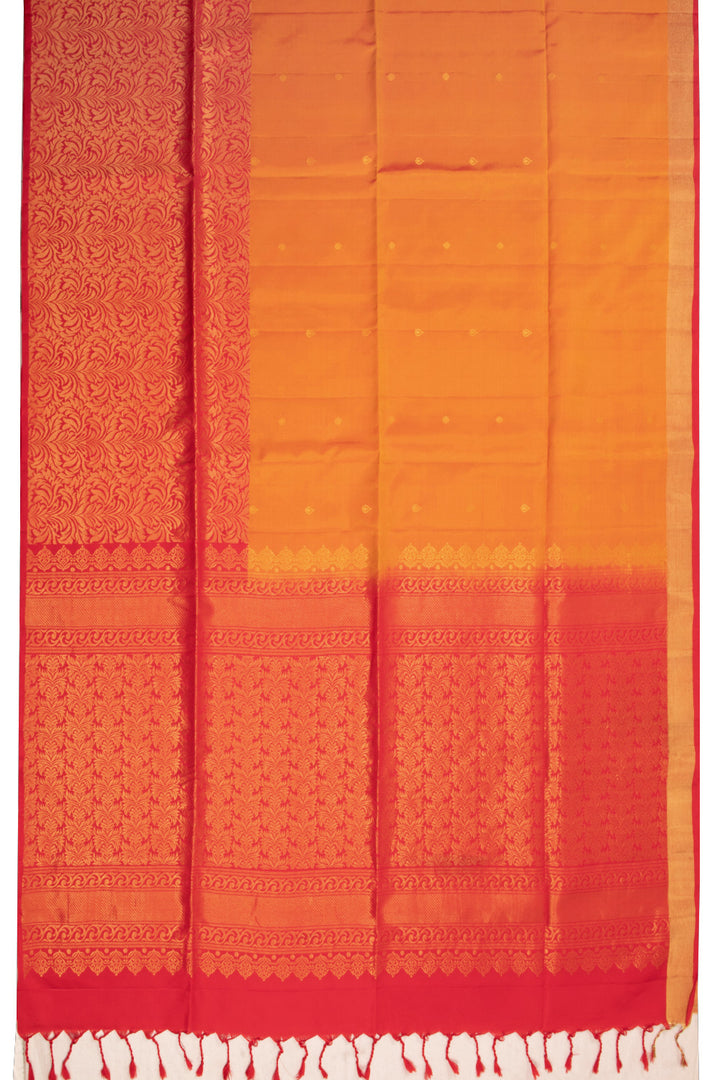 Orange Handloom Kanjivaram Soft Silk Saree 10072781