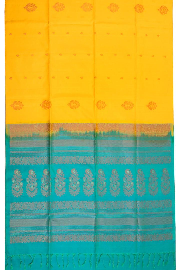 Yellow Handloom Kanjivaram Soft Silk Saree 10072789