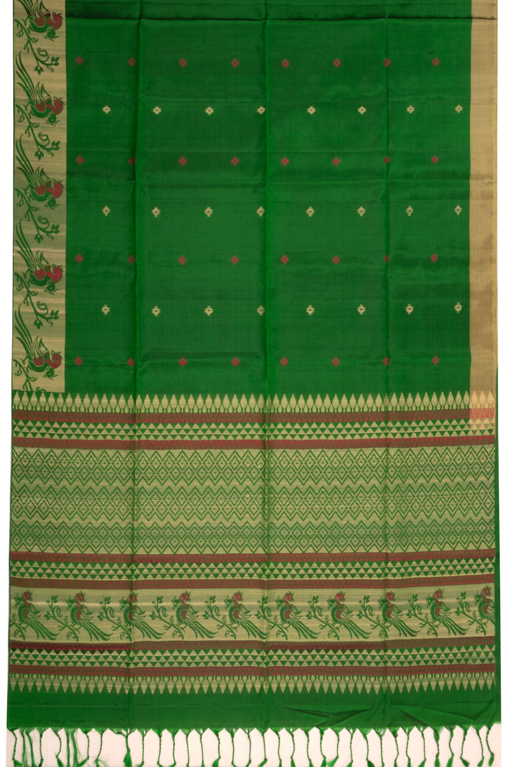 Green Handloom Kanjivaram Soft Silk Saree 10073911