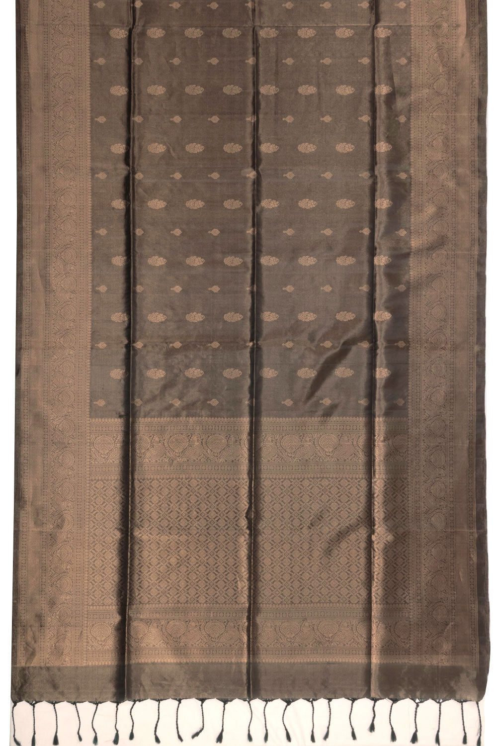 Dark Brown Handloom Kanjivaram Soft Silk Saree 10073915