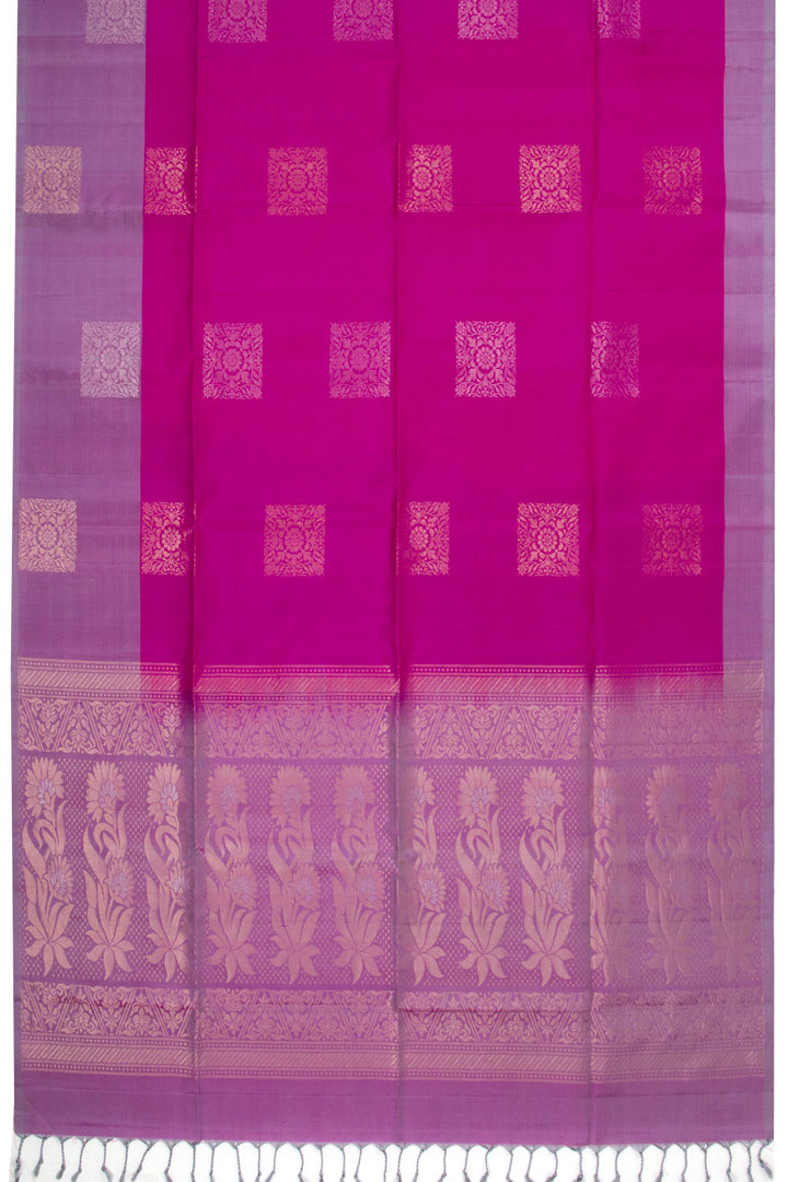 Magenta Handloom Kanjivaram Soft Silk Saree 10073919