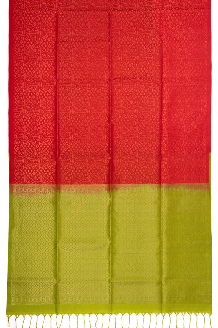 Red Handloom Kanjivaram Soft Silk Saree 10073920