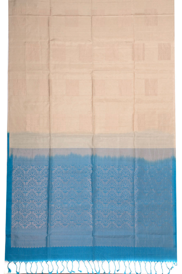 Beige Handloom Kanjivaram Soft Silk Saree 10073923