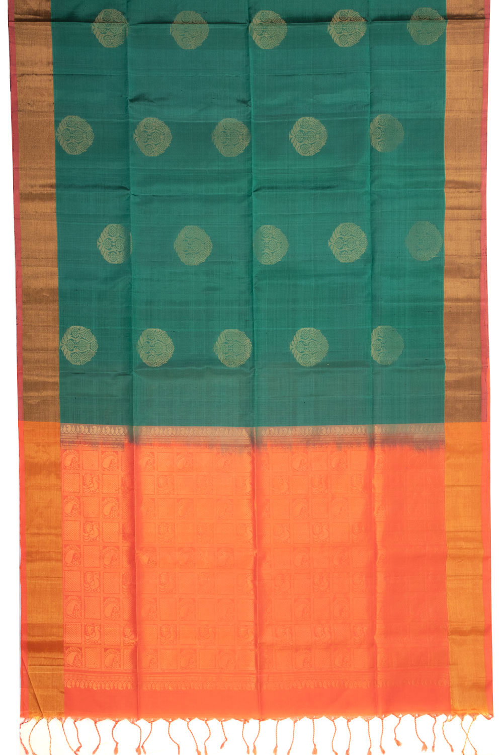 Green Handloom Kanjivaram Soft Silk Saree 10073928