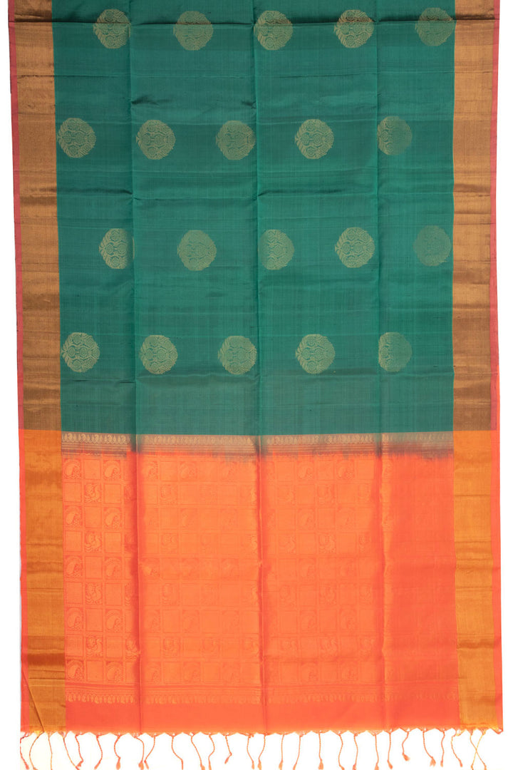 Green Handloom Kanjivaram Soft Silk Saree 10073928