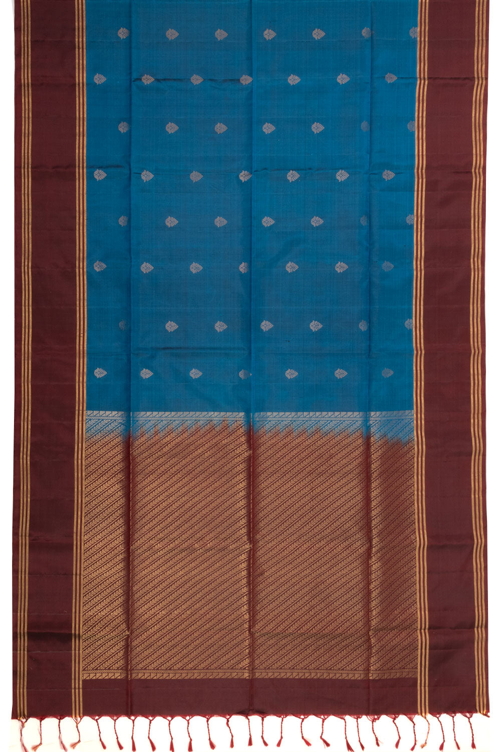 Blue Handloom Kanjivaram Soft Silk Saree 10073930