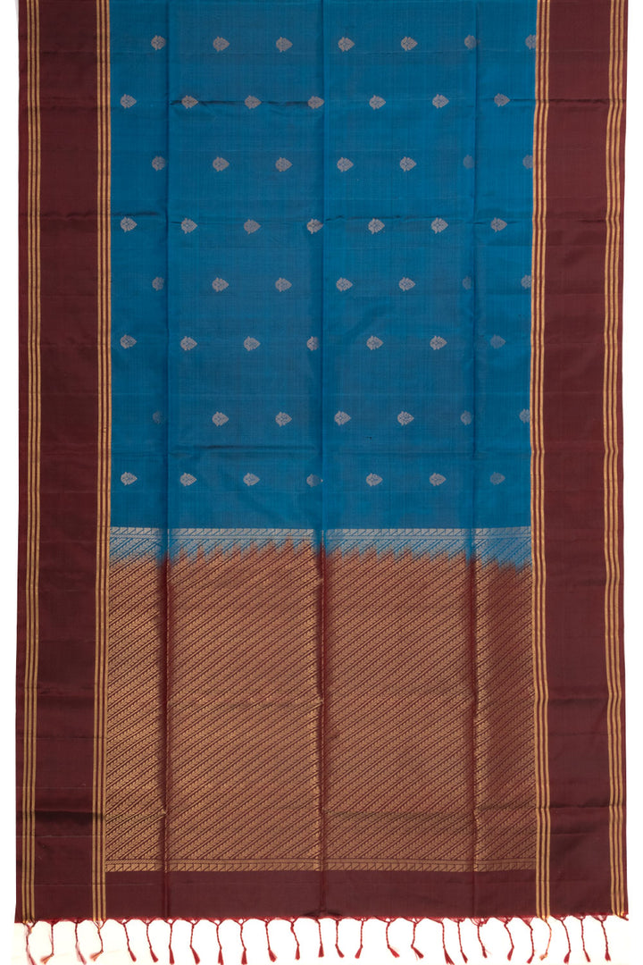 Blue Handloom Kanjivaram Soft Silk Saree 10073930