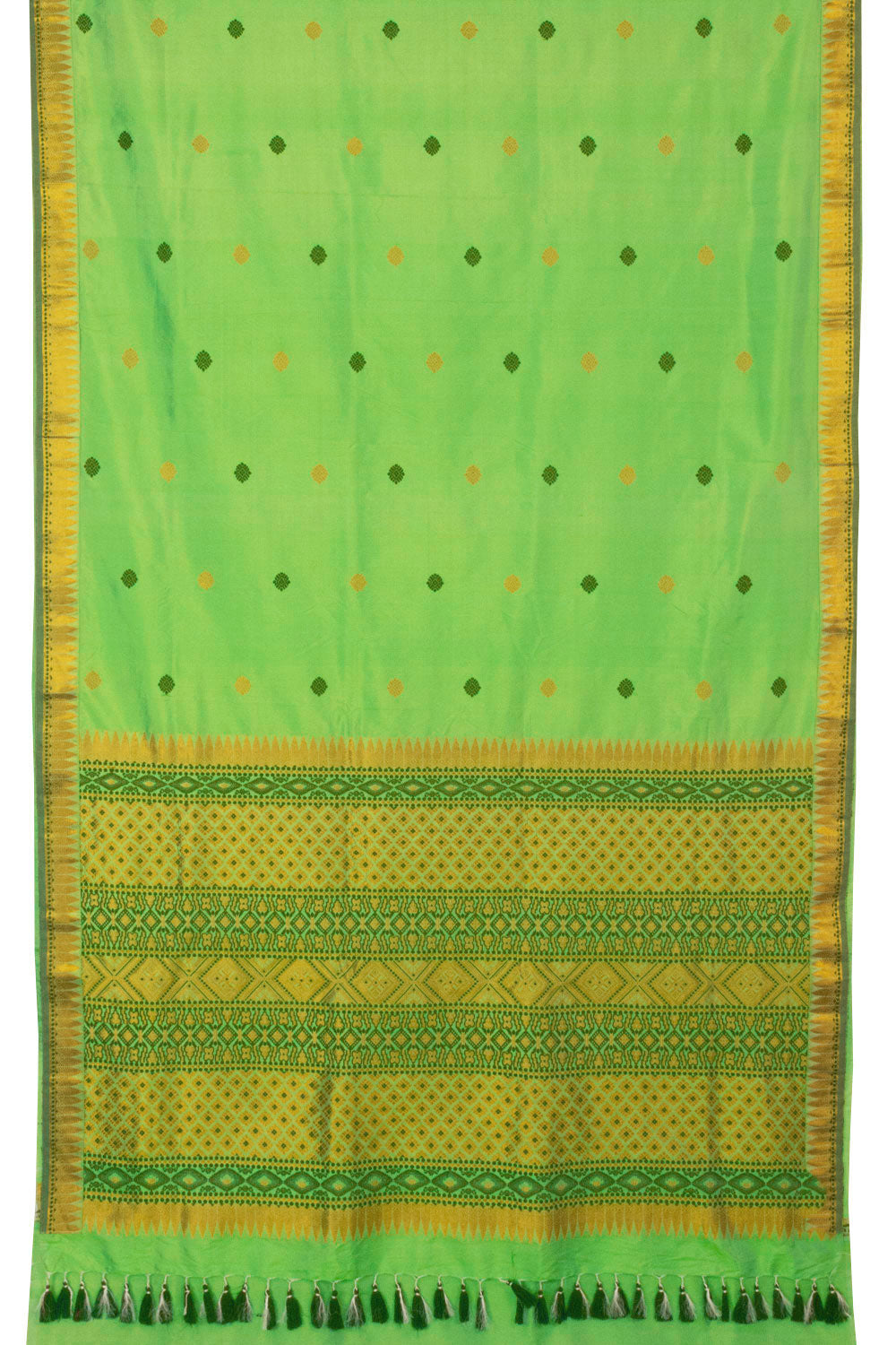 Green Handloom Assam Silk Saree - Avishya