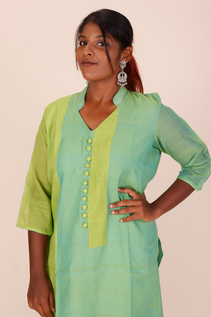 Electric Blue Andhra cotton kurta 10070687