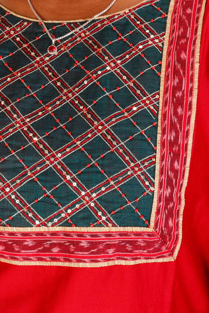 Zardosi Embroidered Cotton Kurta
