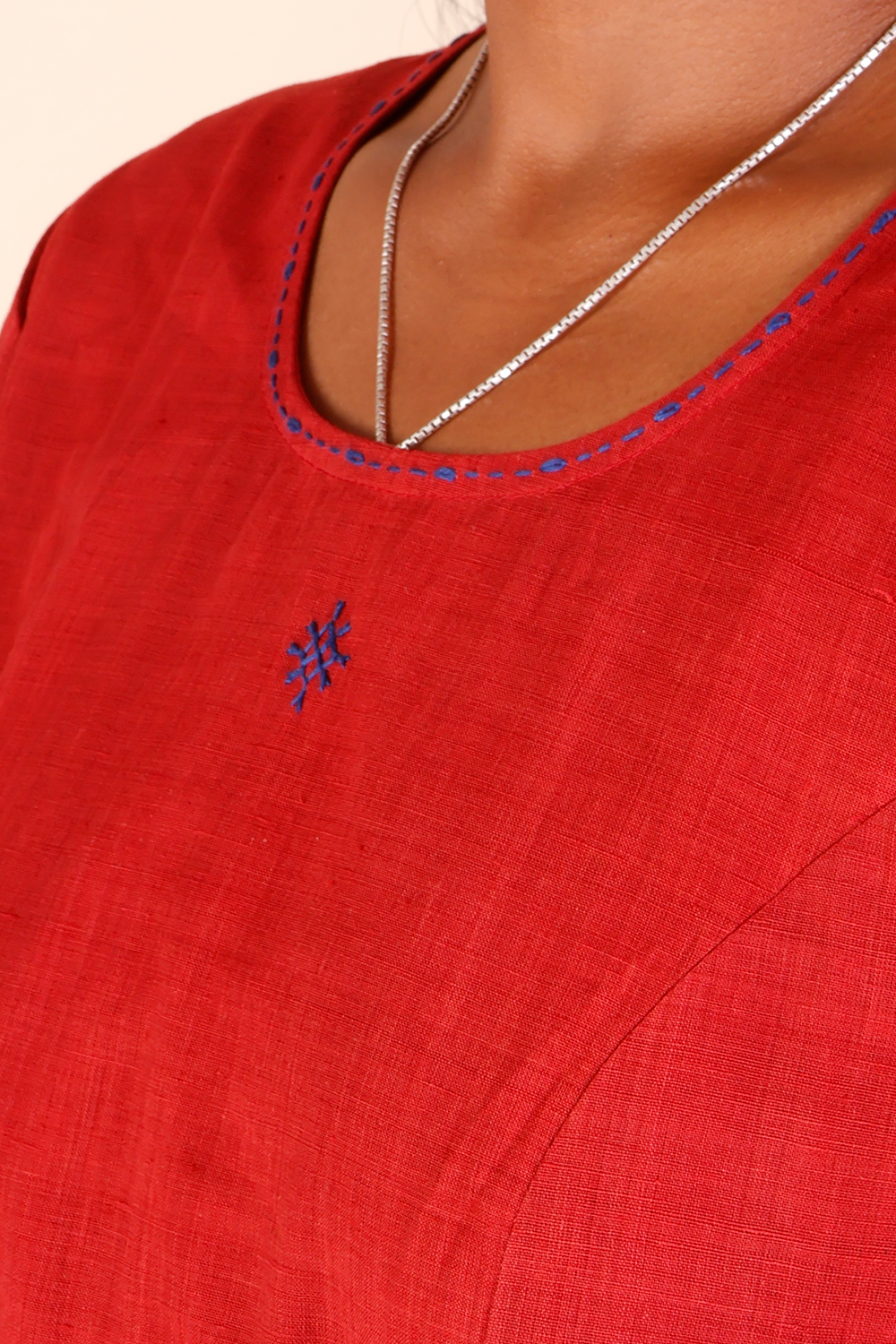 Maroon Handcrafted Khadi Cotton Kurta 