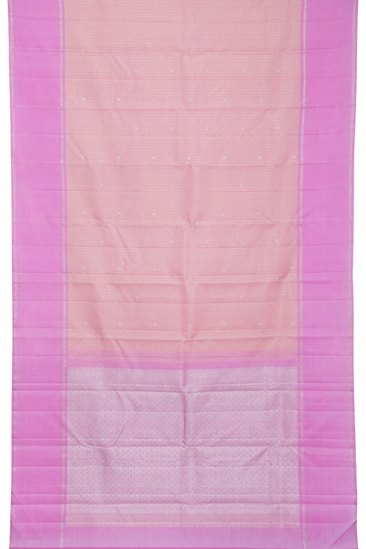 Shell Pink Pure Zari Handloom Kanjivaram Silk Saree 10062489