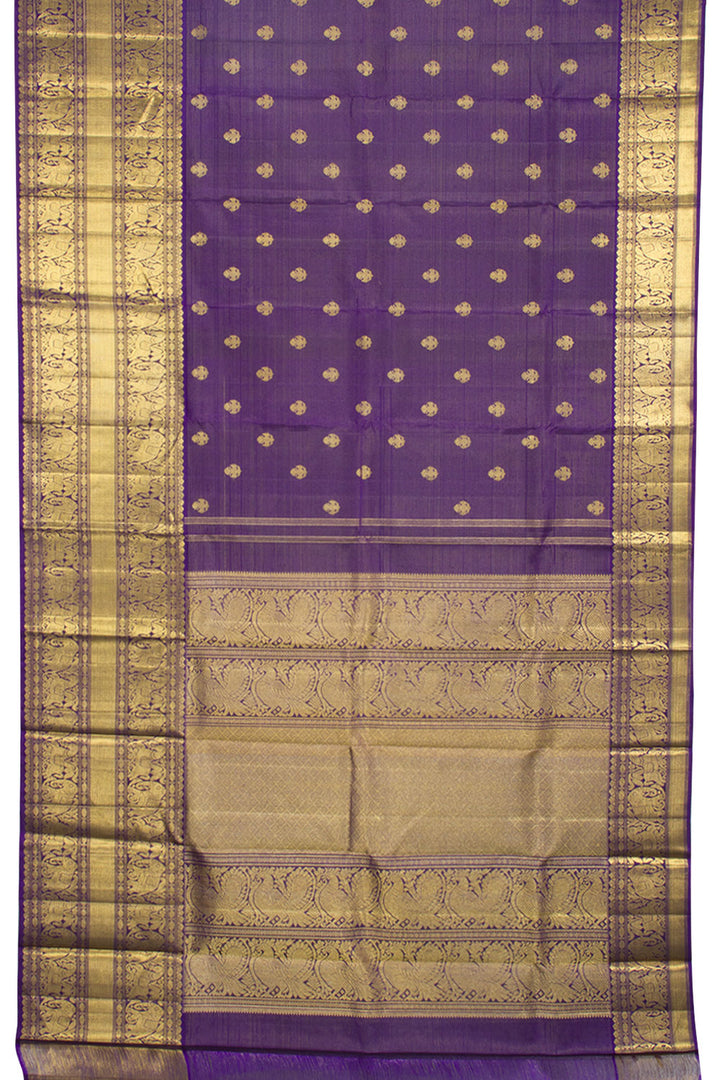 Royal Violet Pure Zari Kanjivaram Silk Saree 10062781