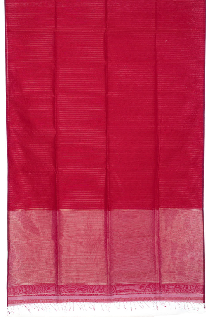 Raspberry Pink Handloom Maheswari Silk Cotton Saree 10062927