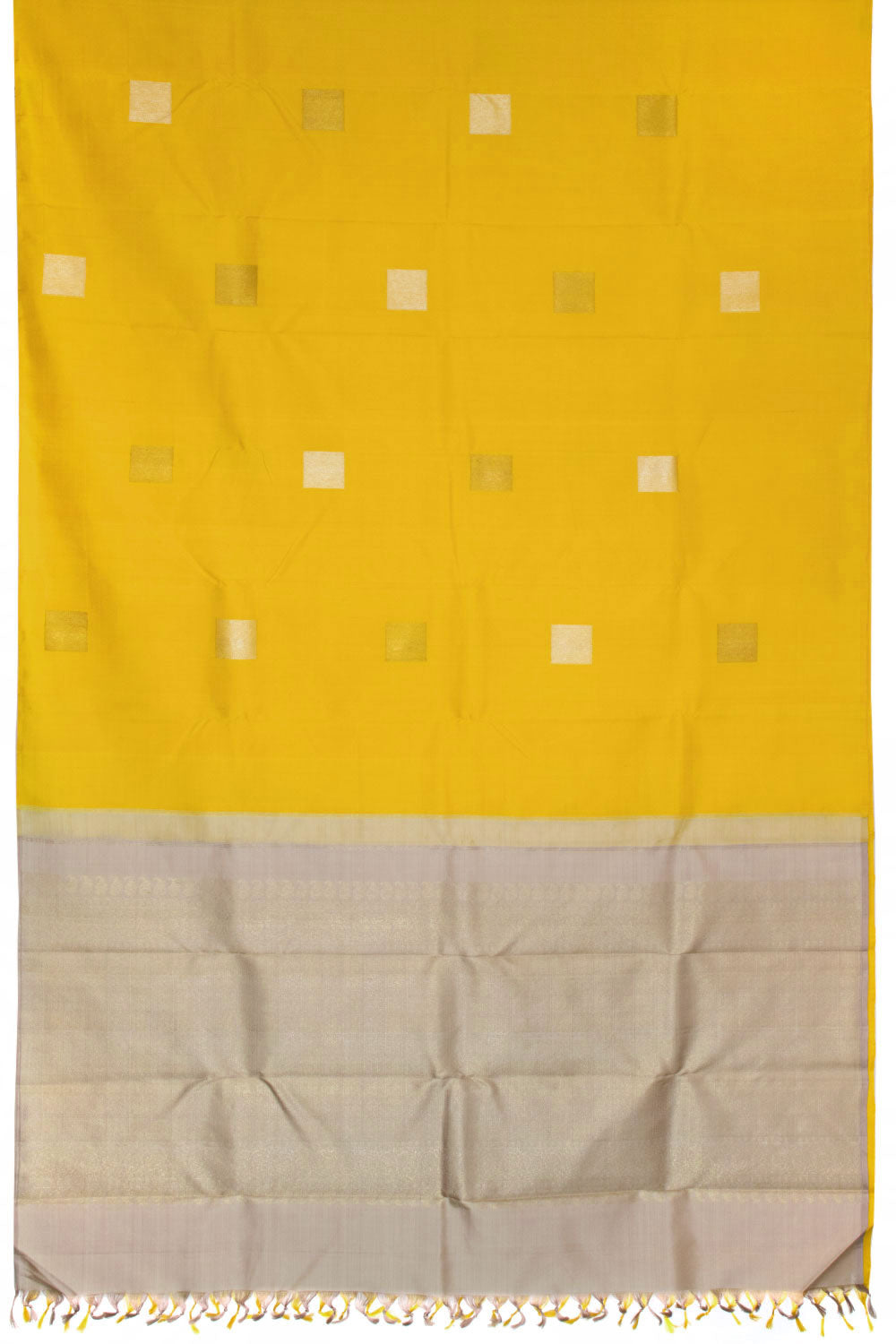 Butterscotch Yellow Handloom Pure Zari Kanjivaram Silk Saree 10063136