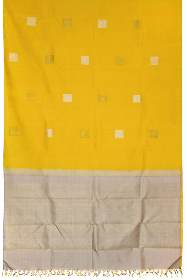 Butterscotch Yellow Handloom Pure Zari Kanjivaram Silk Saree 10063136