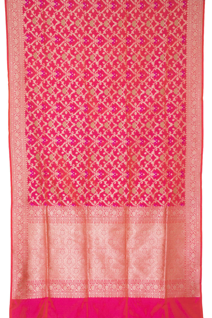 Rani Pink Handloom Banarasi Katan Silk Saree 10063209