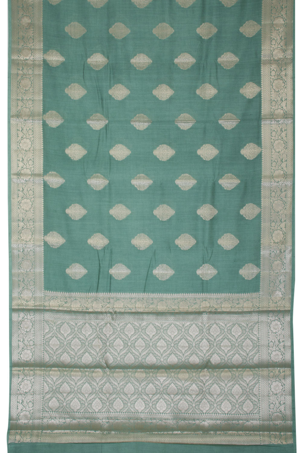 Sage Green Handloom Banarasi Chiniya Silk Saree  10063233