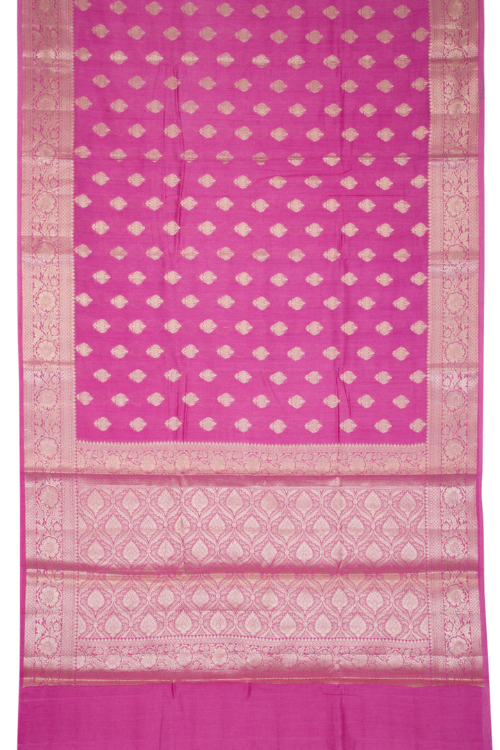 Taffy Pink Handloom Banarasi Chiniya Silk Saree  10063235