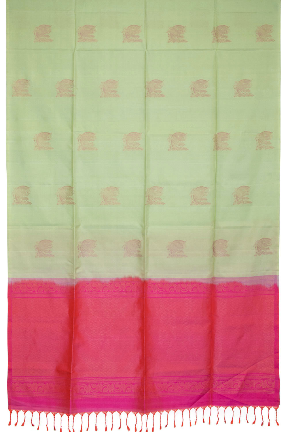 Pastel Green Handloom Kanjivaram Soft Silk Saree 10063293