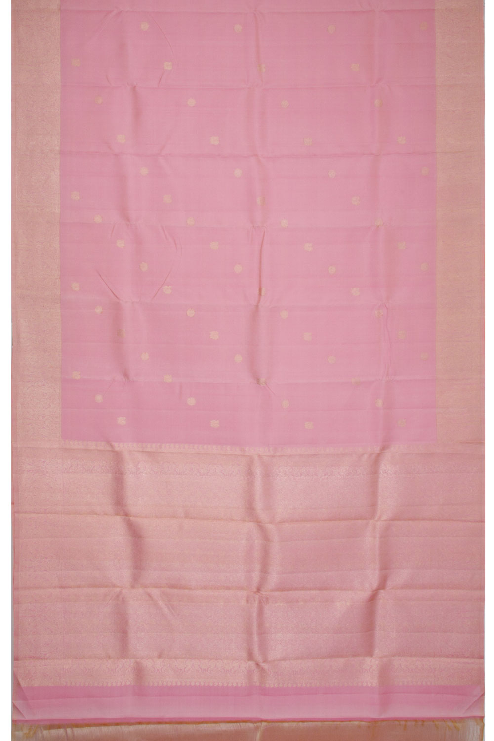 Pastel Pink Pure Zari Kanjivaram Silk Saree 10063390