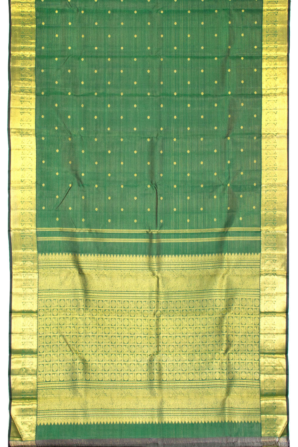 Bottle Green Pure Zari  Kanjivaram Silk Saree 10063398