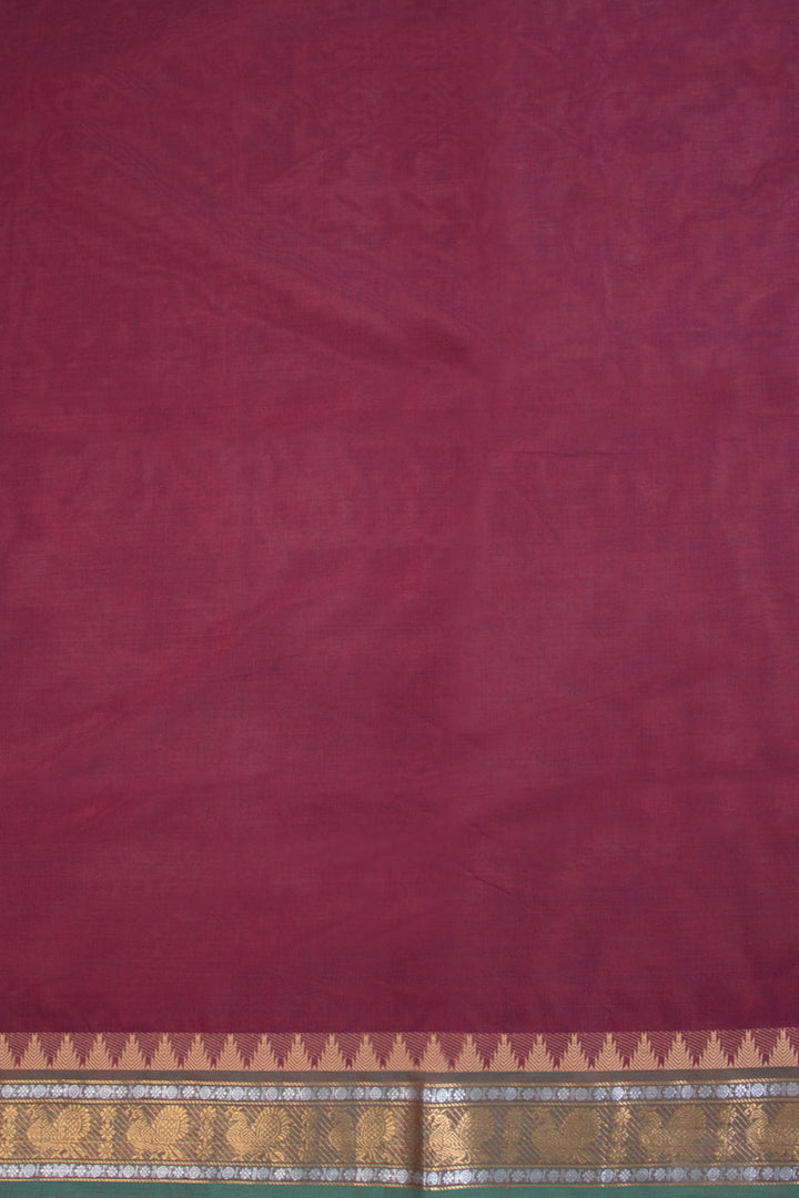  Red Handwoven Kanchi Cotton Saree - Avishya